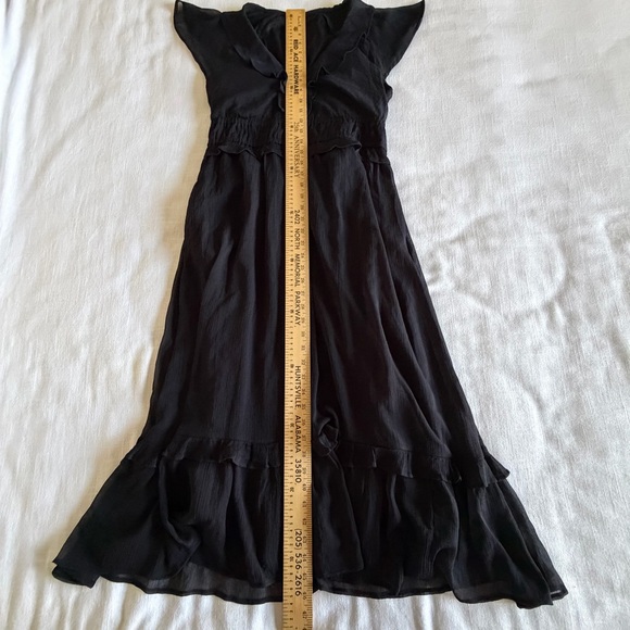 Old Navy Waist Defined Flutter Sleeve Midi Dress Womens M Ruffle Boho Whimsigoth - Picture 8 of 13